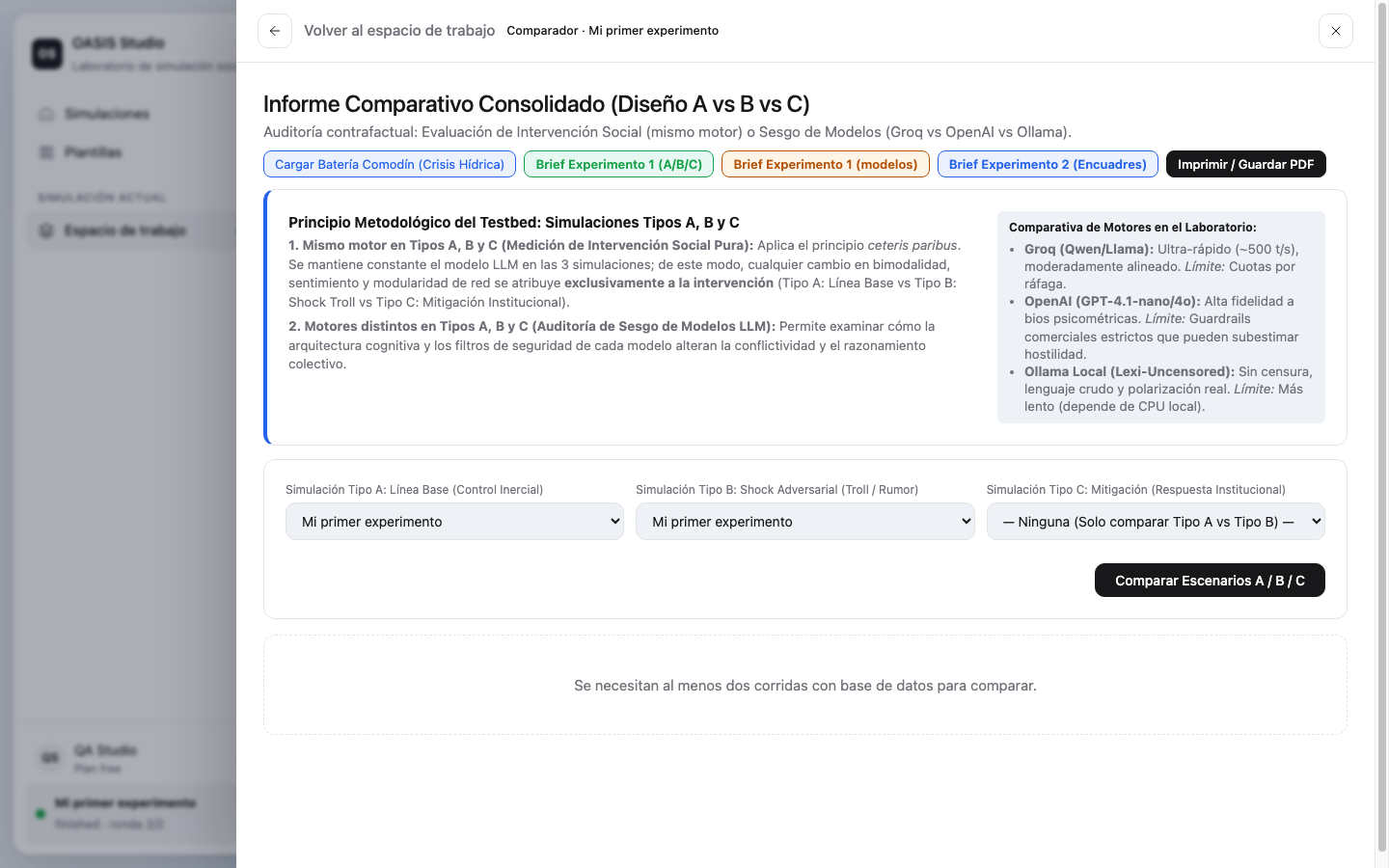 Informe Comparativo Consolidado Diseño A vs B vs C